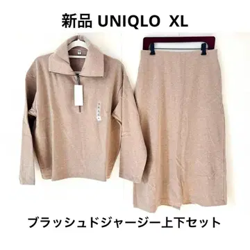 [택 포함 새상품] 유니클로 브러쉬드 저지 스커트 셋업 상하의 세트