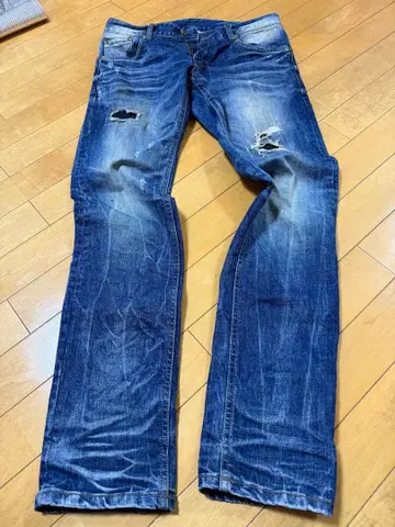 call and response 데미지 가공 스키니 데님