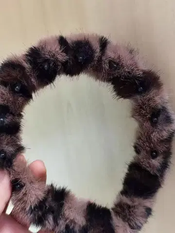 레오파드 무늬 퍼 헤어 액세서리