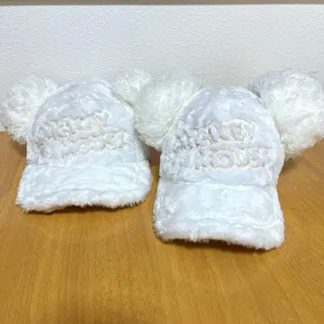 디즈니 미키 귀달린 복슬복슬 캡 모자 2개 세트 페어