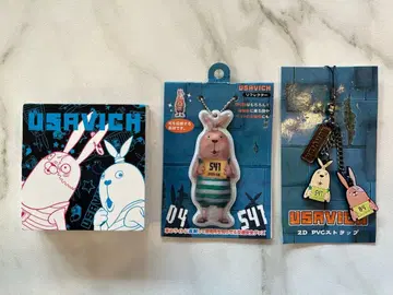 우사비치 2D PVC 스트랩 & 푸칭 리플렉터 & 블록 메모장 3종 세트