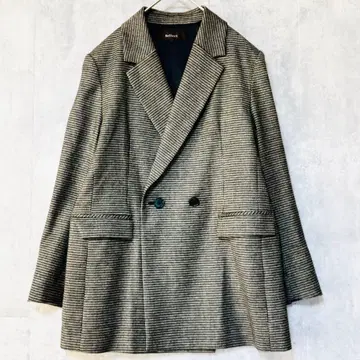 리플렉트 체크 무늬 더블 테일러드 자켓 출퇴근 캐주얼