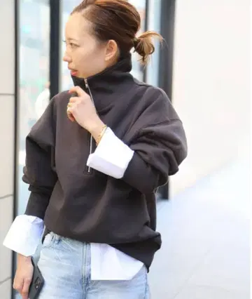 Deuxieme Classe CELERI 하프 지퍼 맨투맨