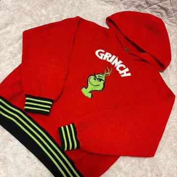 그린치 플리스 후드티 빨간색 포에버21