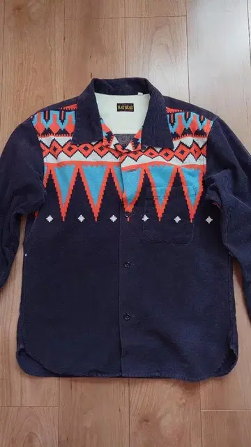 THE FLAT HEAD 코듀로이 셔츠 네이티브 무늬 사이즈 38