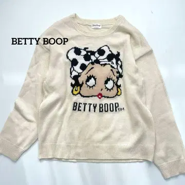 BETTY BOOP 도트 리본 자카드 니트 베티짱 니트 도트