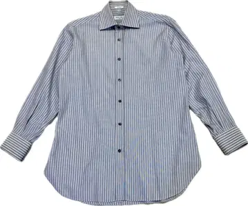 새상품급 페라가모 코튼 두에보토니 비즈니스 드레스 셔츠 그레이 스트라이프