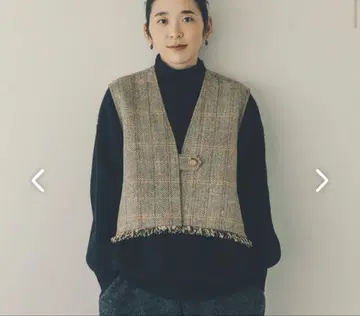 [ 옷장을 새롭게 ] 헤링본 무늬 울 베스트 / 요시이치히로 콜라보