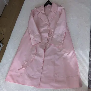 핑크 트렌치코트 실크 혼방 일본제