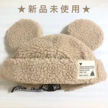[ 미사용 새상품 ] 디즈니 미키 캡 베이지 모자 귀 겨울