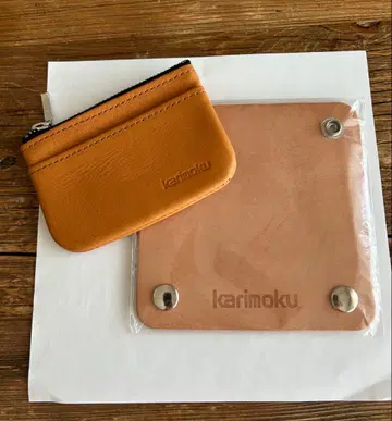 karimoku 가죽 코인 케이스 & 핸들 커버 카멜
