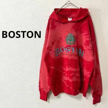 BOSTON 매사추세츠주 타이다이 빨간색 후드티 속기모