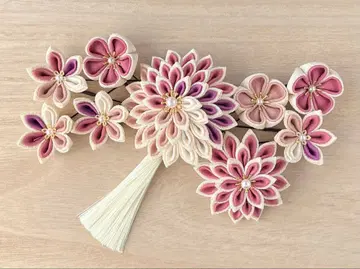 일본 의류용 머리 장식 꽃 모티브 태슬 포함