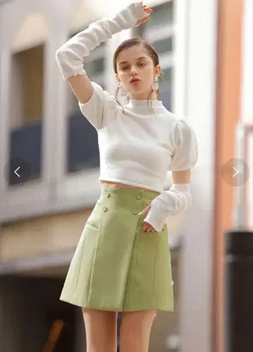 eimy istoire 프론트 버튼 컬러 미니 스커트