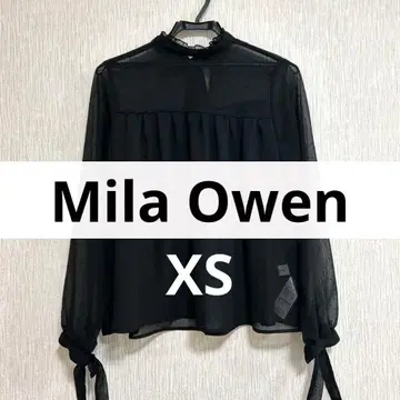 [ 새상품급 ] Mila Owen 도트 시스루 블라우스 XS 블랙