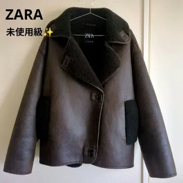 미사용급 ZARA 페이크 무스탕 보아 자켓 M 브라운