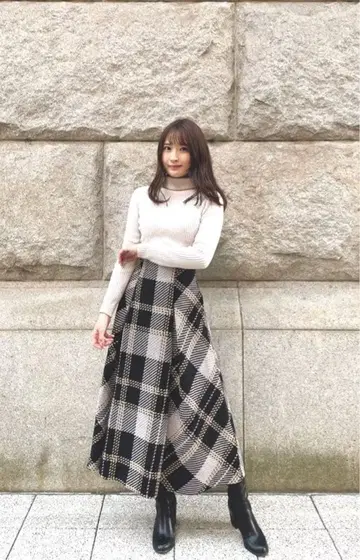 snidel 로빙 체크 스커트