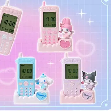 산리오 폴더폰형 탁상 시계 시나모롤