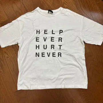 후지이 카제 HELP EVER HURT NEVER T셔츠 M 화이트