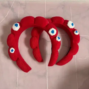 HEAD HATS 눈 무늬가 있는 빨간색 머리띠