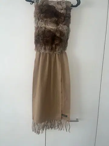 UNITED ARROWS / 퍼 프린지 머플러 / 카멜