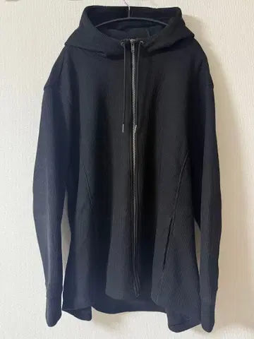 후디 지퍼 후드티 와플 블랙 블랙 애프터
