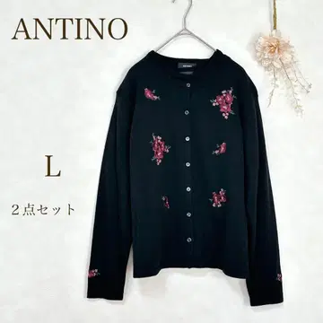 [ ANTINO ] 니트 가디건 앙상블 꽃무늬 자수 가디건