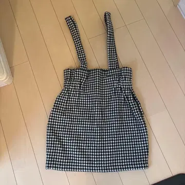 스나이델 체크 하운드투스 타이트 오버롤 스커트