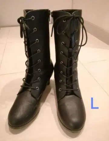 초등학교 졸업식 레이스업 부츠 L