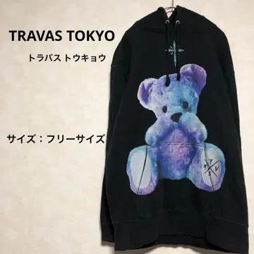 [새상품급] TRAVAS TOKYO 후드티 블랙 프리 사이즈 곰