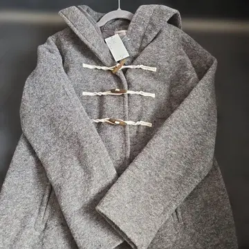 사만사 모스모스 그레이 더플 코트 후드 부착 미사용 새상품 택 포함