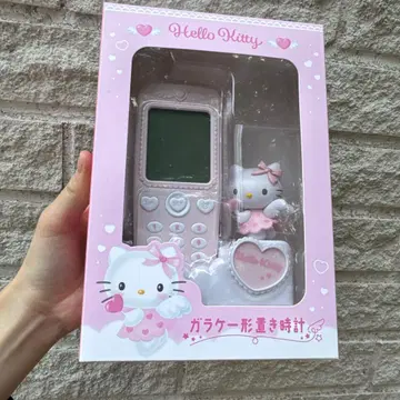 헬로키티 산리오 폴더폰 모양 탁상시계 키티
