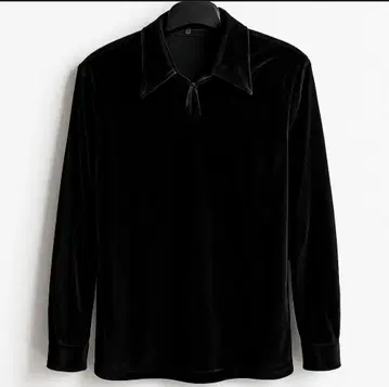 [ f.m.c.b. ] 여성용 블랙 벨벳 긴팔 셔츠