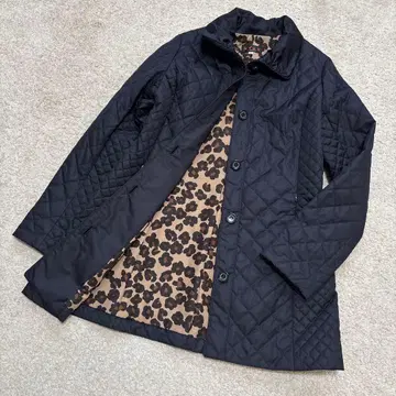 에베 퀼팅 코트 자켓 레오파드 안감 사이즈 40