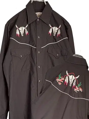 80~90s ELY 웨스턴 셔츠 블랙