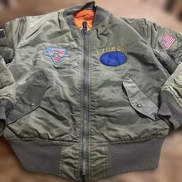 ALPHAAZUBOWMA-1 알파 플라이트 자켓 올리브 그린 L 사이즈