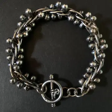 빈티지 멕시코 실버 펄 DNA 링크 팔찌