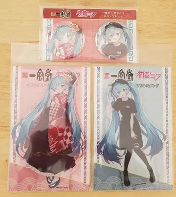 미개봉 새상품 하츠네 미쿠 잇푸도 콜라보 캔뱃지 아크릴 스탠드 3