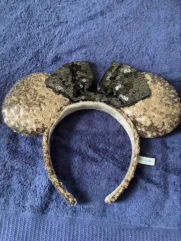 Disney 미니 마우스 스팽글 골드와 블랙 머리띠