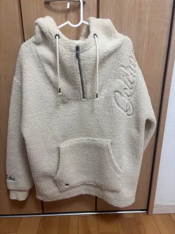 Gotcha 플리스 후드티 크림색