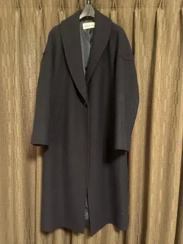 알파벳 알파벳 체스터 코트 롱 코트 네이비