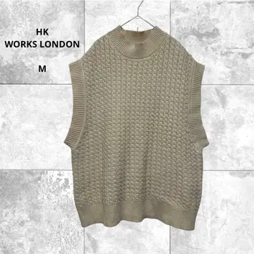 HK웍스 런던 모크넥 케이블 니트 베스트 레이어드 심플