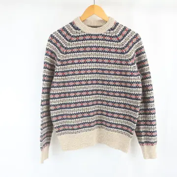 새상품급 J.Crew 라무 울 올 패턴 노르딕 니트 스웨터 구제 의류 M