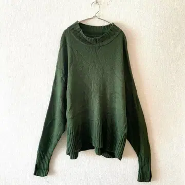 [아틀리에 식스] 니트 울 혼방 소매 슬릿 드롭 숄더 긴팔 F