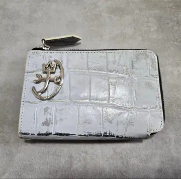 CASTELBAJAC 까스텔바작 접이식 지갑 악어 무늬 천연 가죽 화이트