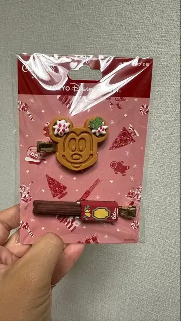 디즈니 크리스마스 헤어 클립 츄러스 미키 와플 미사용 미개봉 새상품