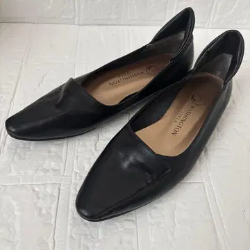 블랙 가죽 플랫슈즈 WASHINGTON GINZA M