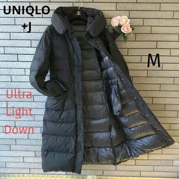 유니클로 J 질샌더 울트라 라이트 다운 롱 코트 블랙 M