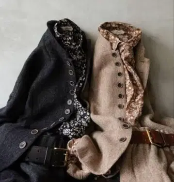 ichi antiquities 울 헤링본 테일러드 자켓