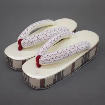 M08-12 통굽 조리 화이트/아이보리 레이스 하나오